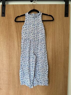 Janie and Jack floral jumpsuit romper girls sleeveless ruffle size 6